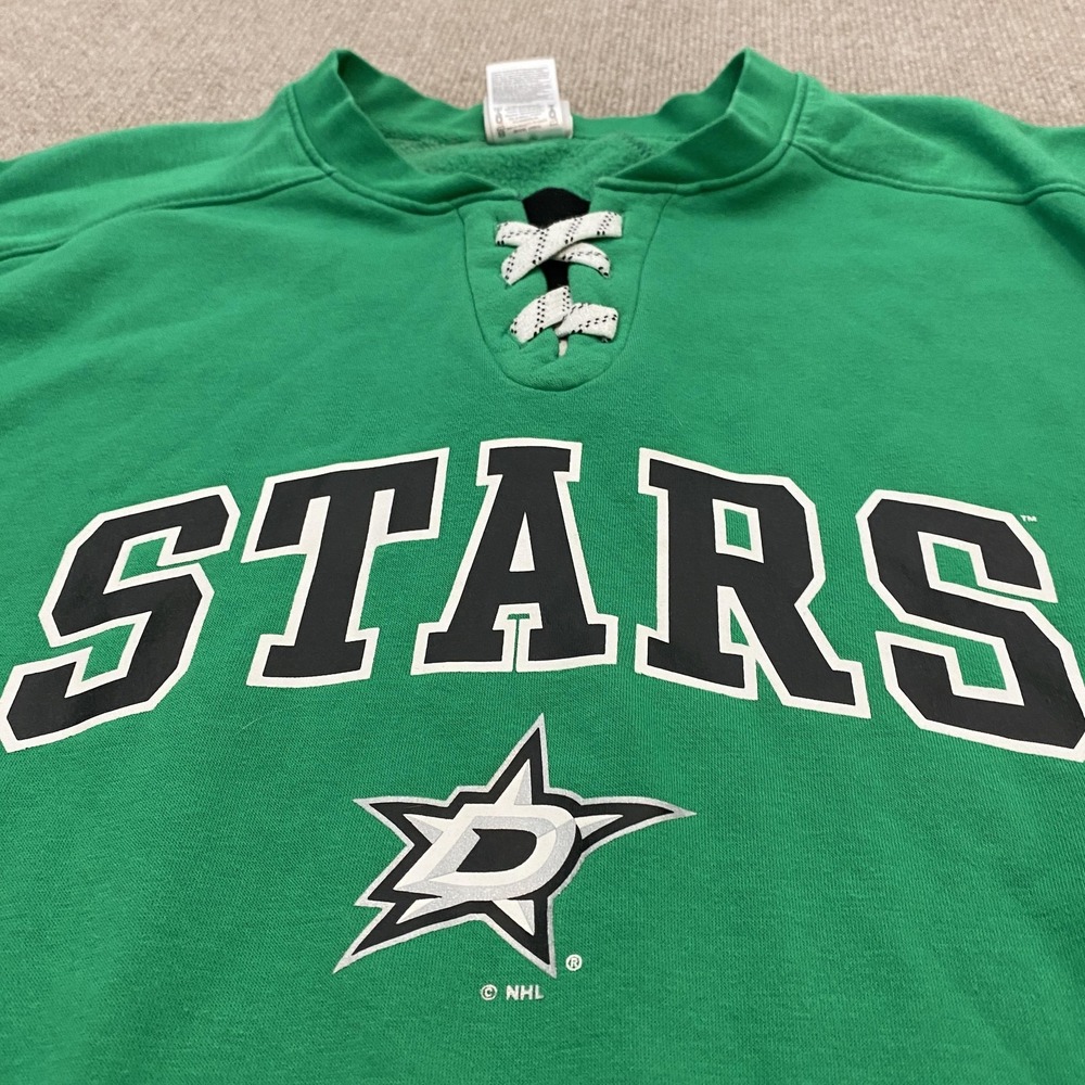 Dallas Stars Sweater Mens XL‎ Green NHL Hockey Lace Up Pullover Crewneck - Picture 2 of 9